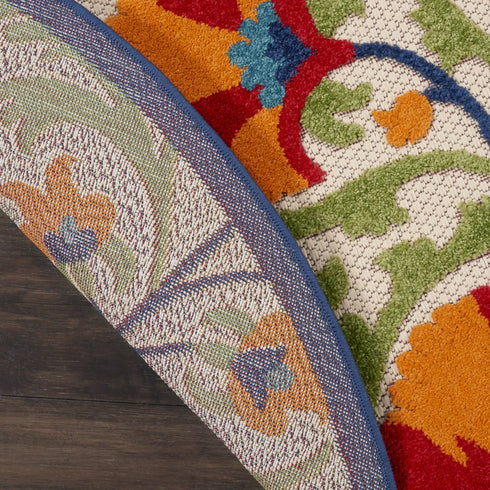 Red and Multicolor Indoor Outdoor Runner Rug